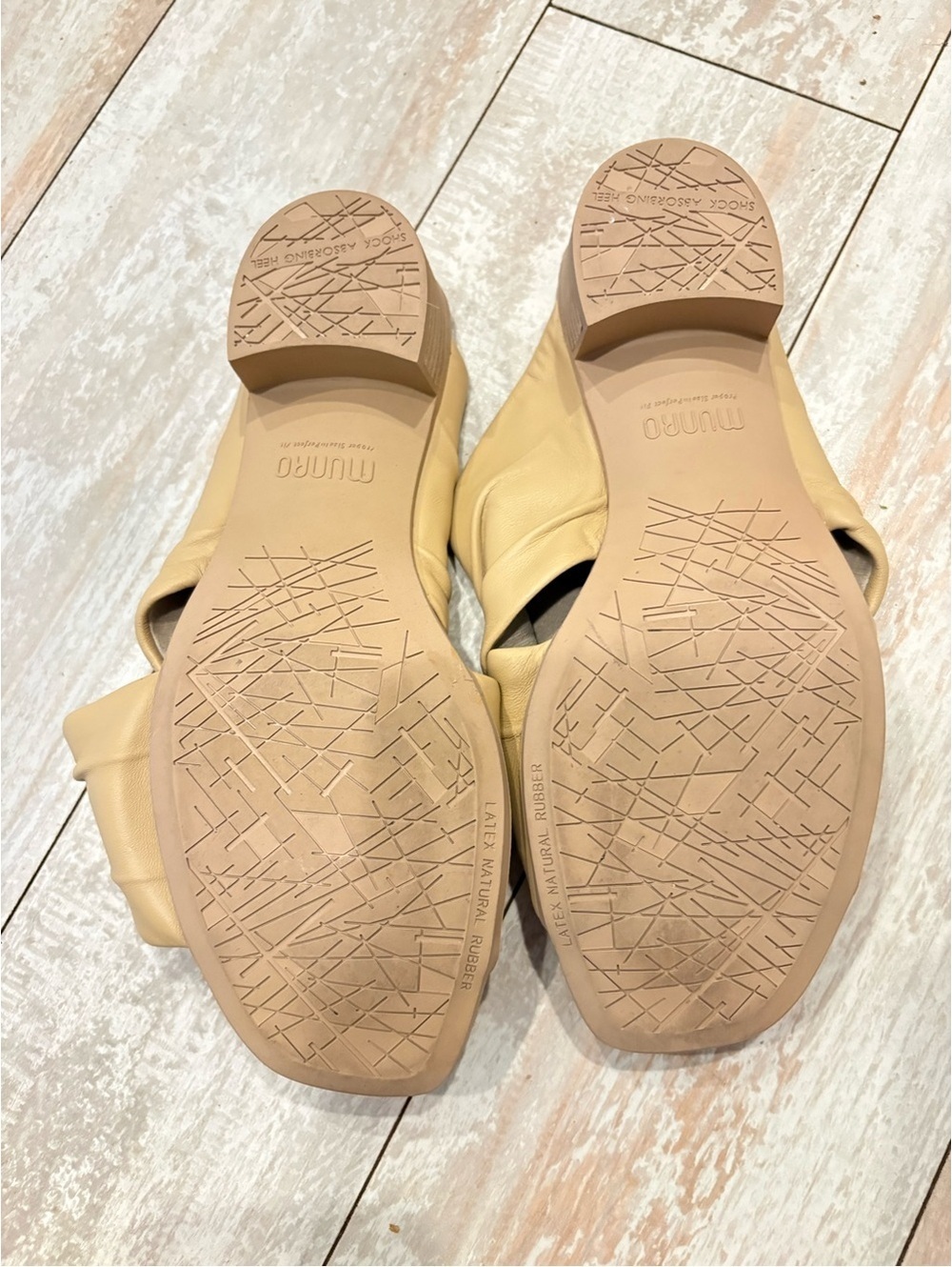 Munro Leather Criss Cross Slide Sandals Camel Tan Block Heel Women’s 7W USA - Picture 8 of 9